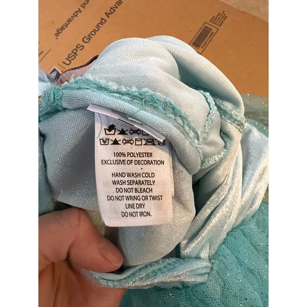 Gillian's Closet Jasmine Princess Costume Teal Gold Sequins Toddler Girls 2T NEW